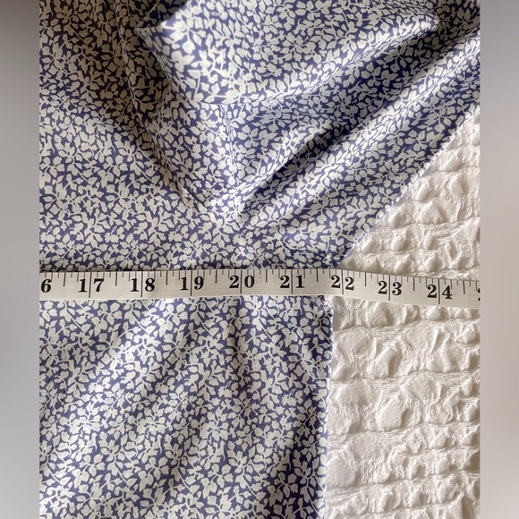 NWT Talbots 16P Floral Button Down Blouse Purple Blue White 3/4 Sleeve Cotton - Picture 5 of 12